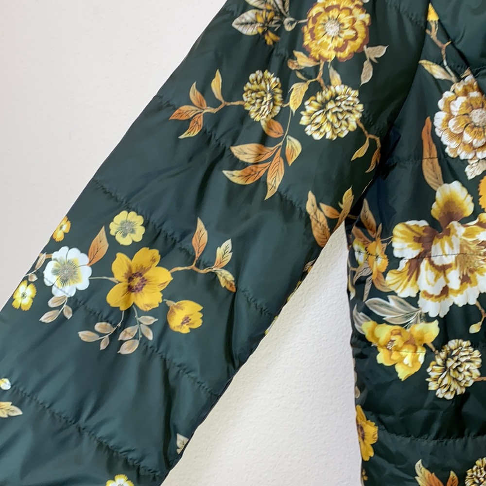 Dennis Basso Quilted Floral Puffer Jacket Size L - Picture 5 of 13